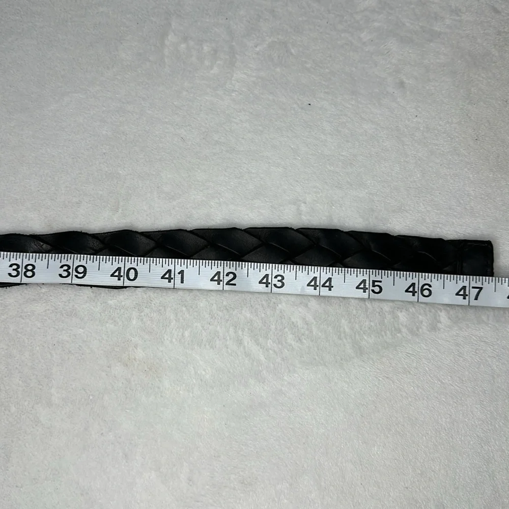 Men’s Black Woven Leather Belt 38